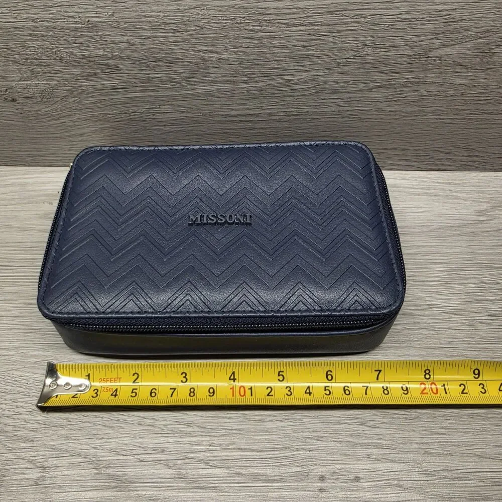 Missoni x Delta Navy Dark Blue One Business Class Cosmetics Makeup Travel Case